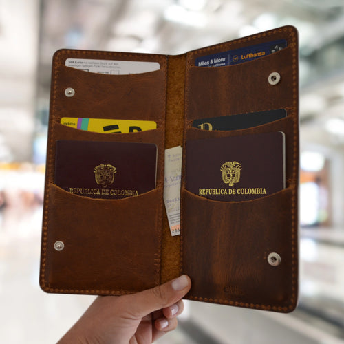 Porta Pasaporte E5 - Cafe Envejecido
