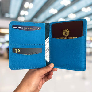 Porta Pasaporte E1 - Azul Celeste