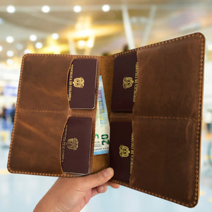 Porta Pasaporte E6 Cafe envejecido